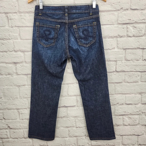 Lilly Pulitzer Y2K Main Line Fit Cropped Blue Denim Dark Wash Denim Jeans Size 2 - Picture 2 of 14
